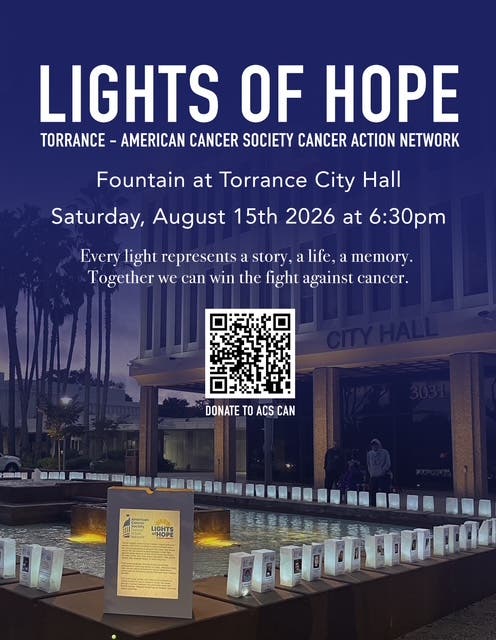 Lights of Hope to Illuminate Torrance City Hall with Powerful Tribute to Those Impacted by Cancer