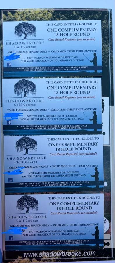 18 Hole Golf Round Passes - $120