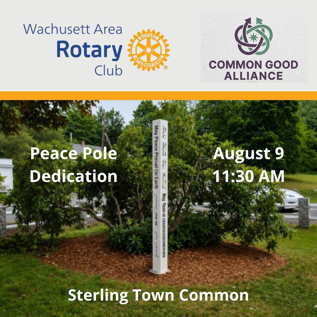 Peace Pole Dedication at the Sterling Town Green on Anniversary of Nagasaki Atomic Bombing