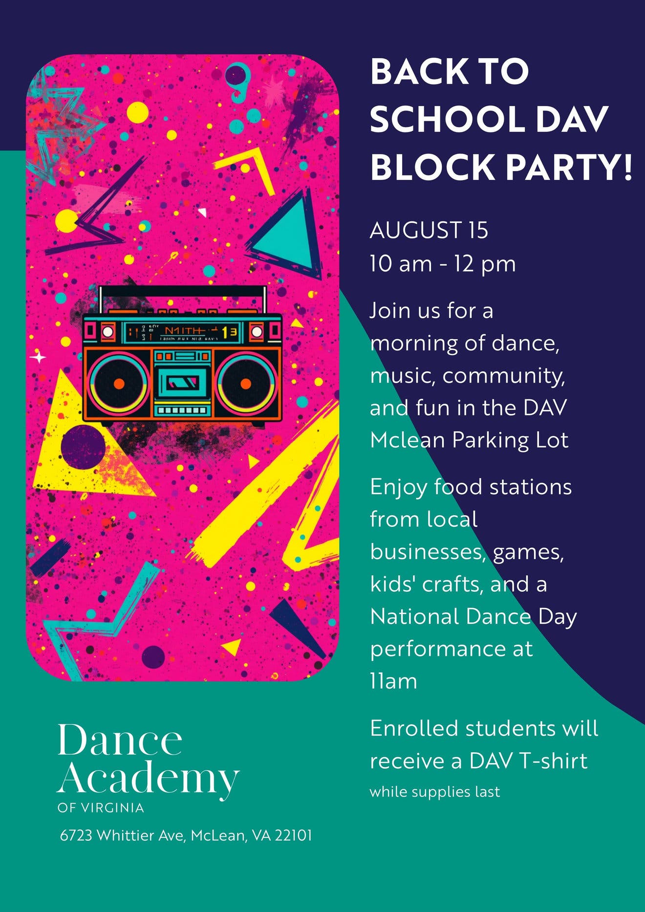 Back to School Block Party at Dance Academy of Virginia