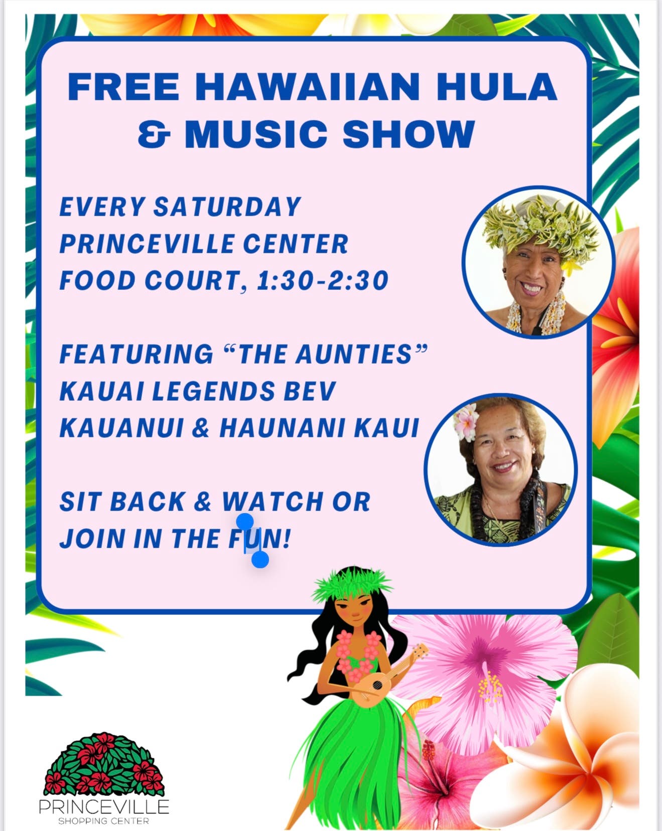Free Hawaiian Music & Hula Show﻿ Every Saturday at 1:30