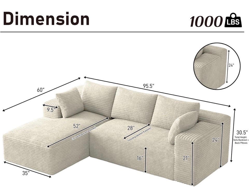 Brand new just out of the box L-shaped Sofa 
