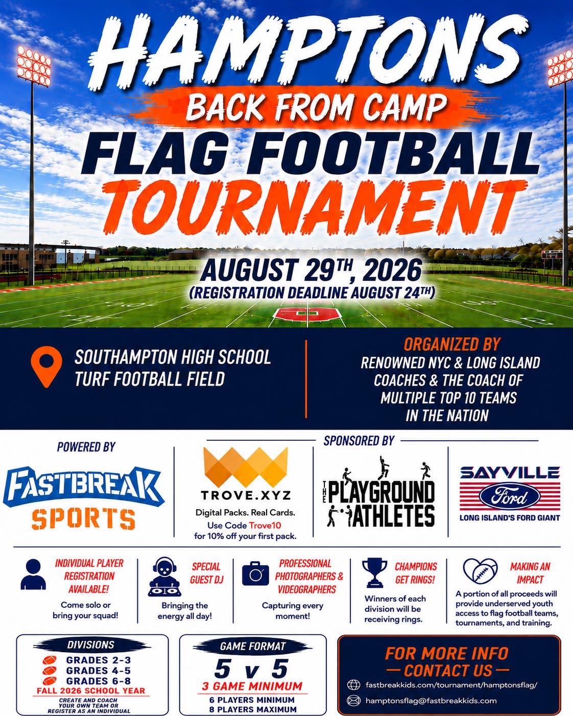 Hamptons Back From Camp - Flag Football Tournament