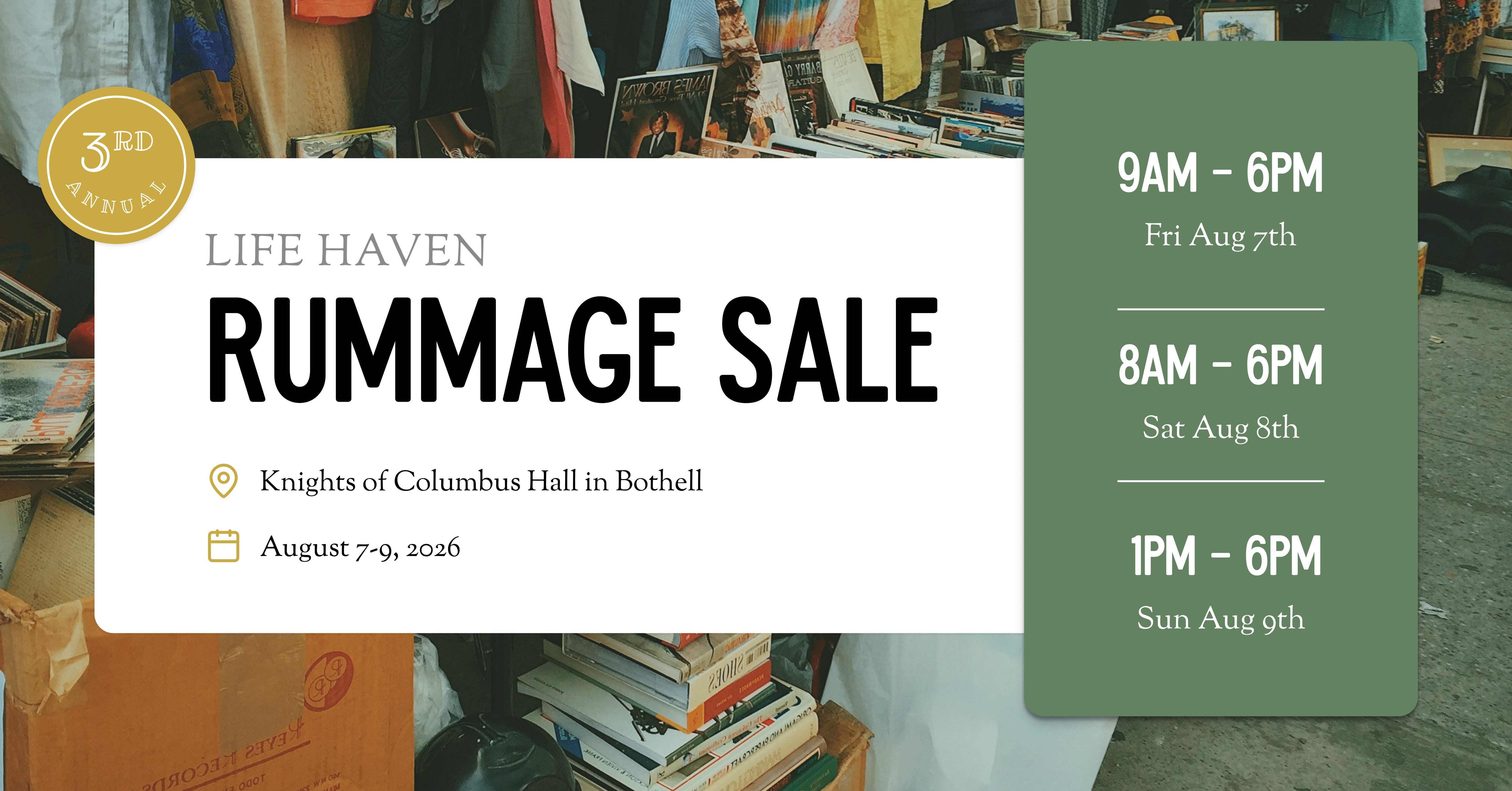 Life Haven 3rd Annual Rummage Sale