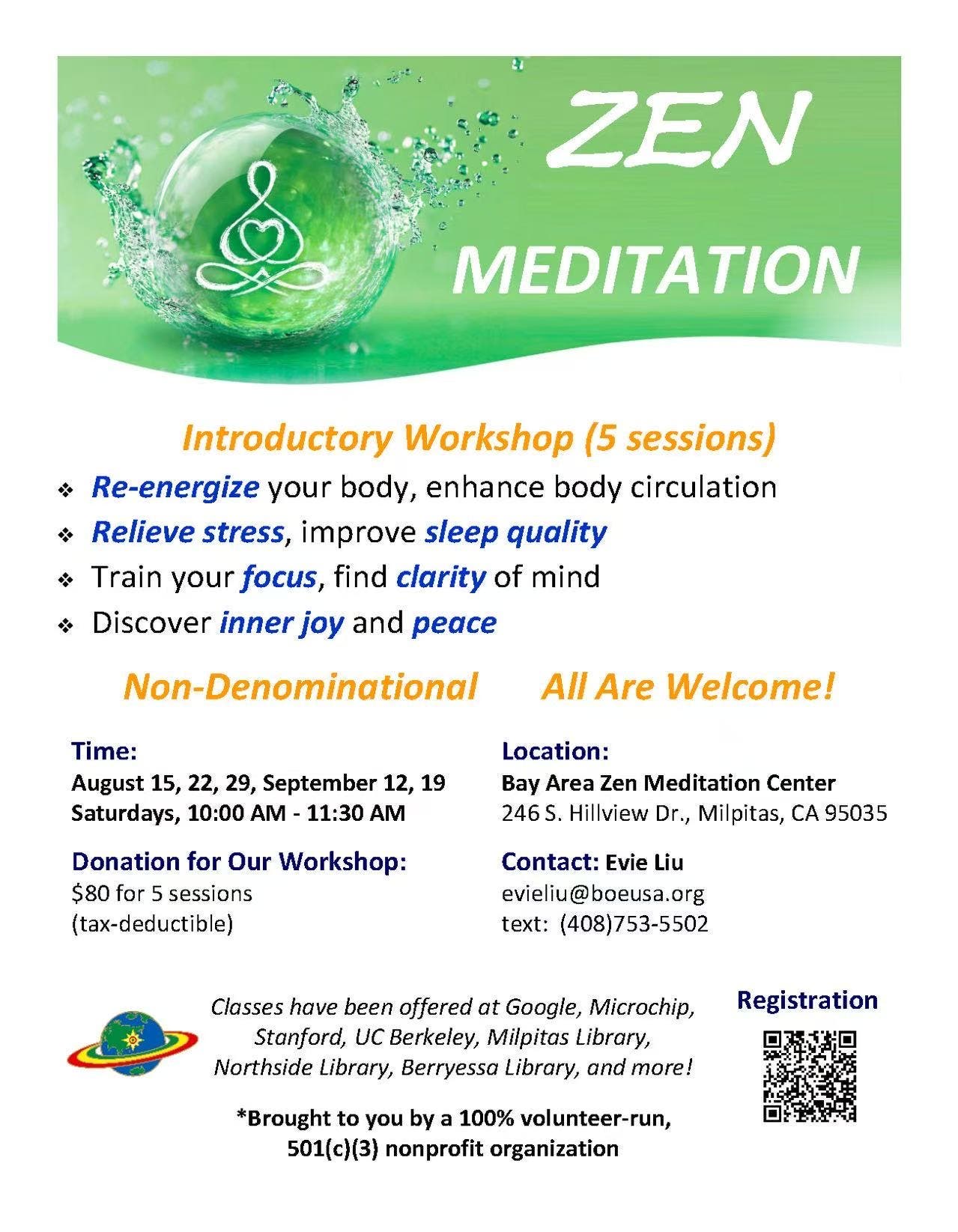 Introductory Zen Meditation Workshops