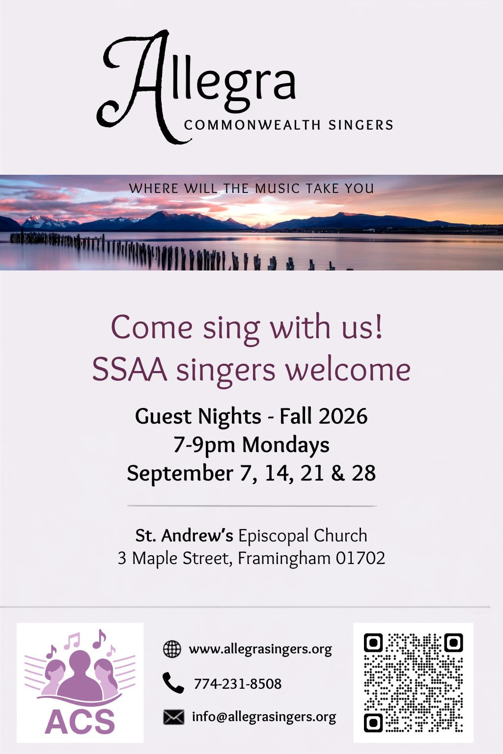 Allegra Commonwealth Singers Guest Nights