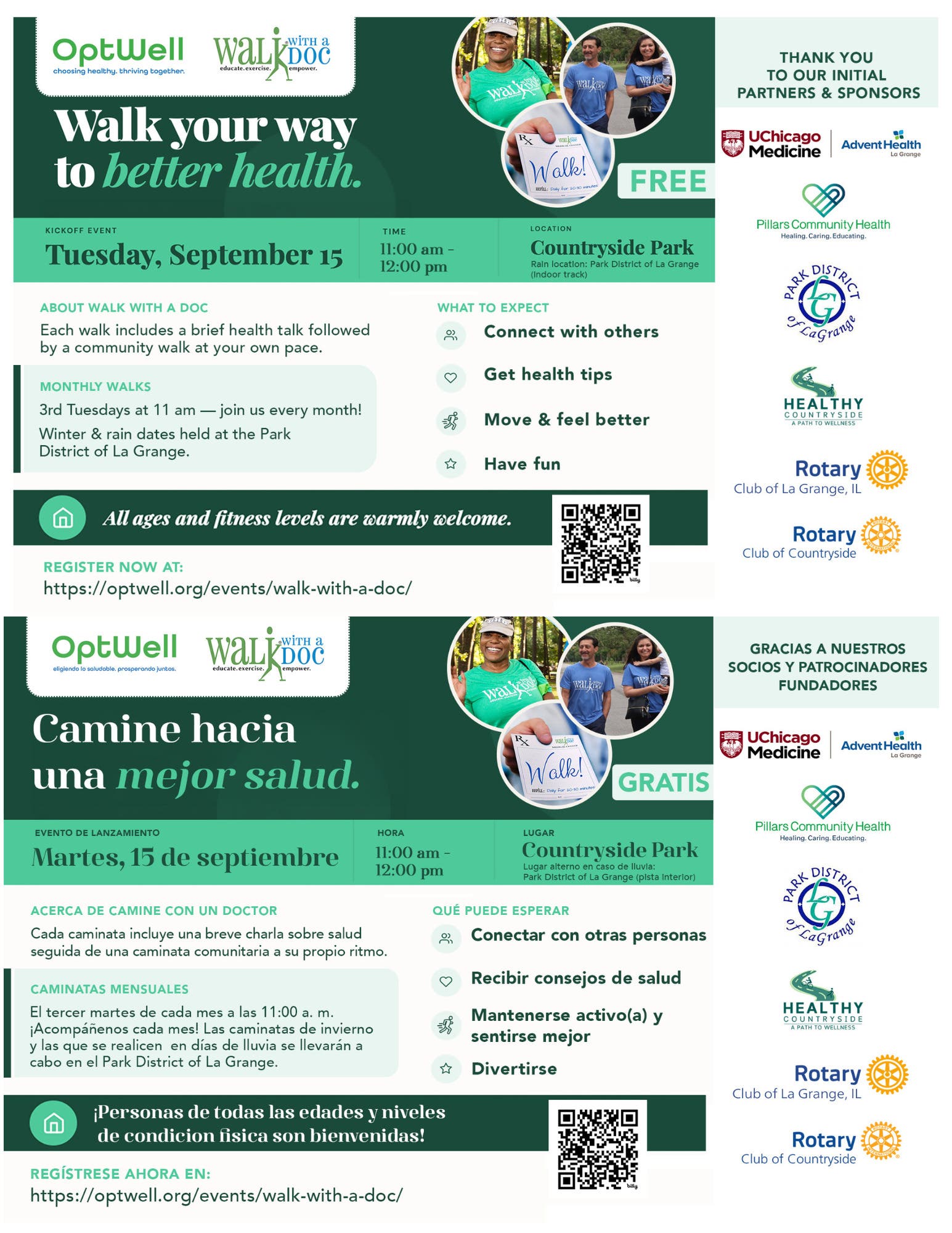 OptWell Launches Walk with a Doc Program in the La Grange Area Along with Community Partners