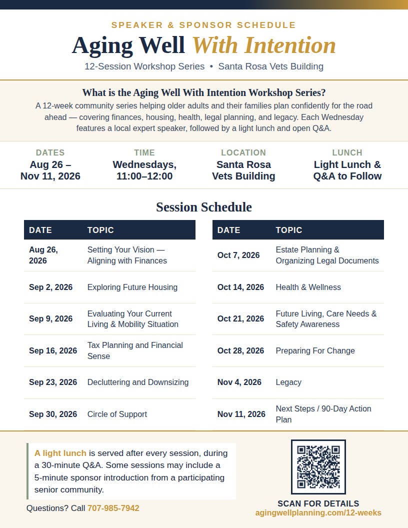 Aging Well With Intention 12 Week Series