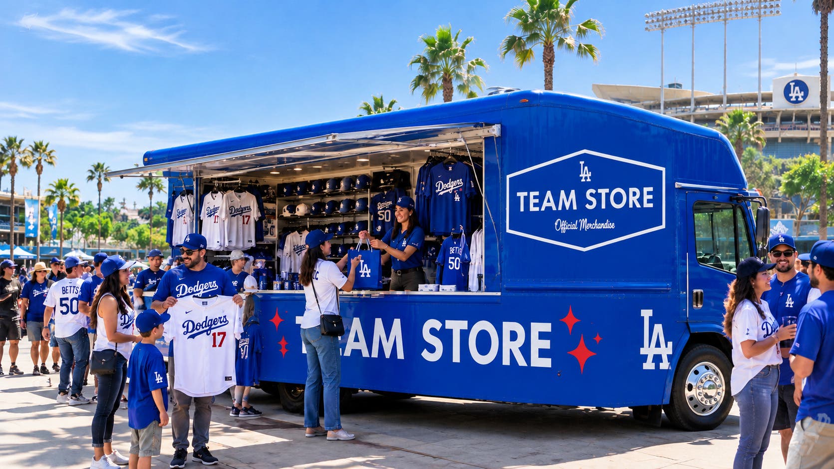 Dodgers Team Store Pop-Up Truck at Palisades Village