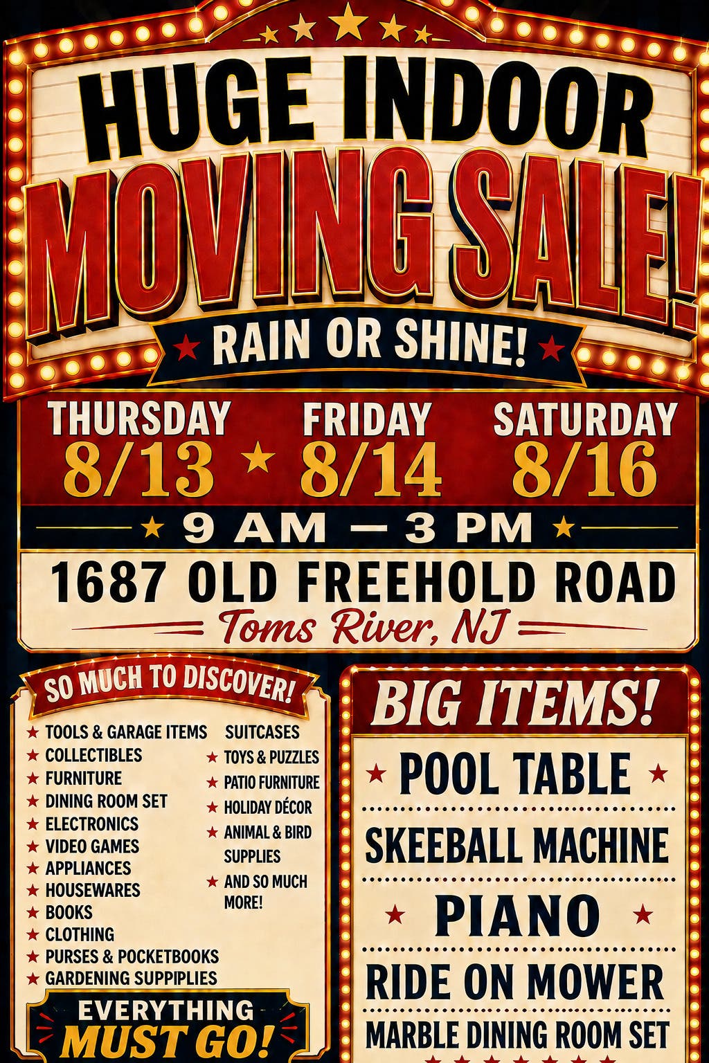Huge Indoor Moving Sale!