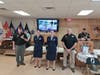 Sisters, C/1Lt Makenzie Waldon and C/CMSgt Breanne Waldon receive the Veterans of Foreign Wars Outstanding Cadet Officer and NCO of the Year Awards, respectively, 3 February 2026