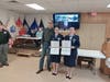 Sisters, C/1Lt Makenzie Waldon and C/CMSgt Breanne Waldon receive the Veterans of Foreign Wars Outstanding Cadet Officer and NCO of the Year Awards, respectively, 3 February 2026