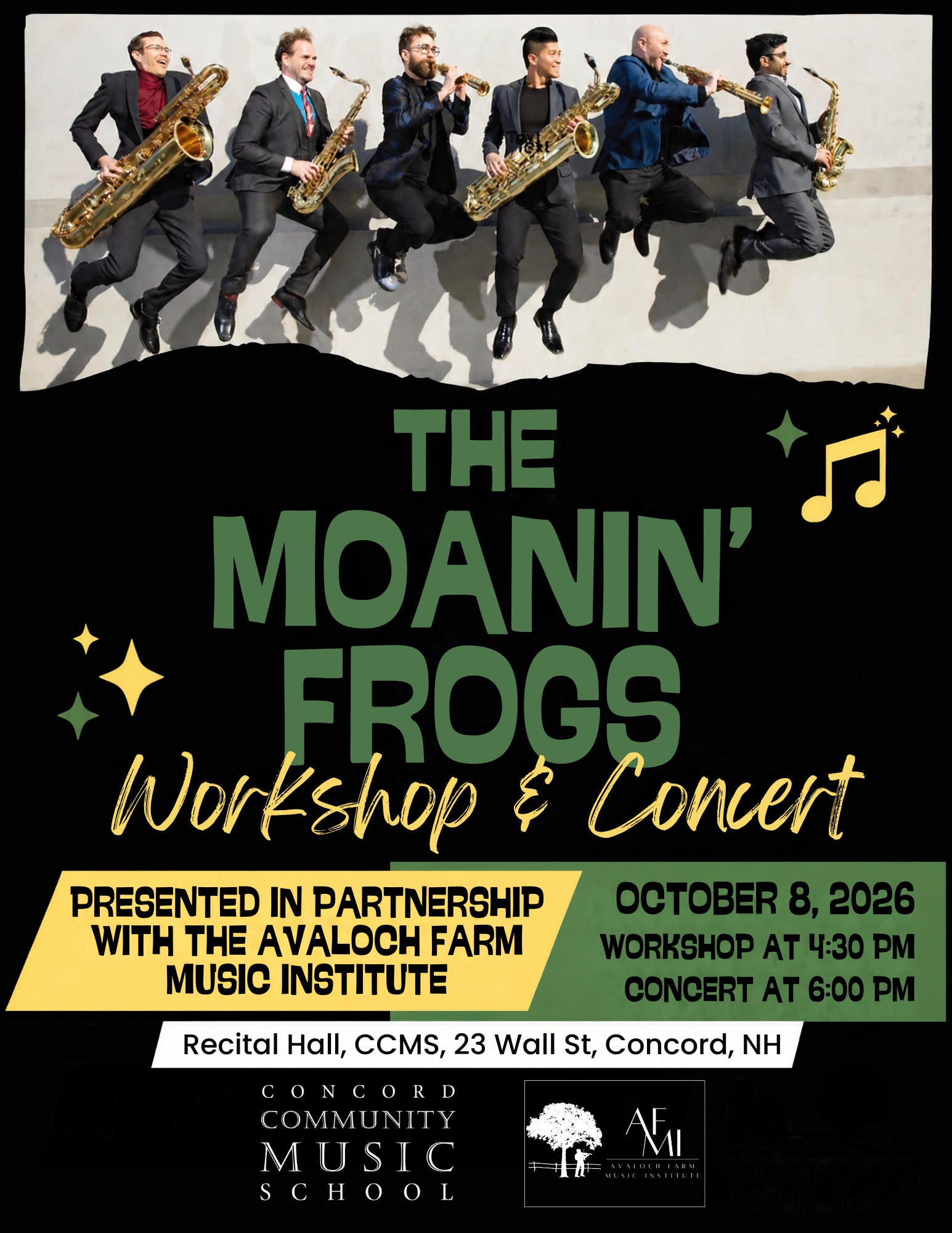 The Moanin' Frogs: Workshop and Concert
