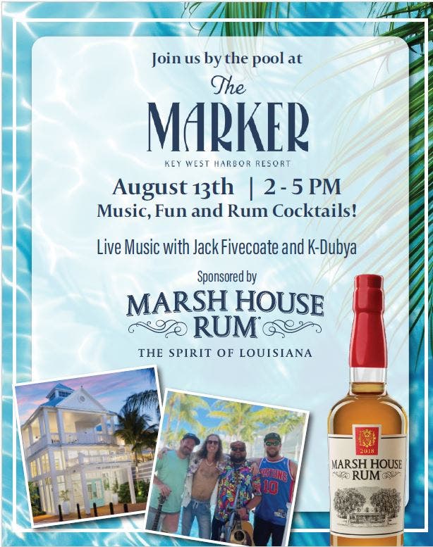 Poolside Paradise with Marsh House Rum at The Marker Key West Harbor Resort - August 13