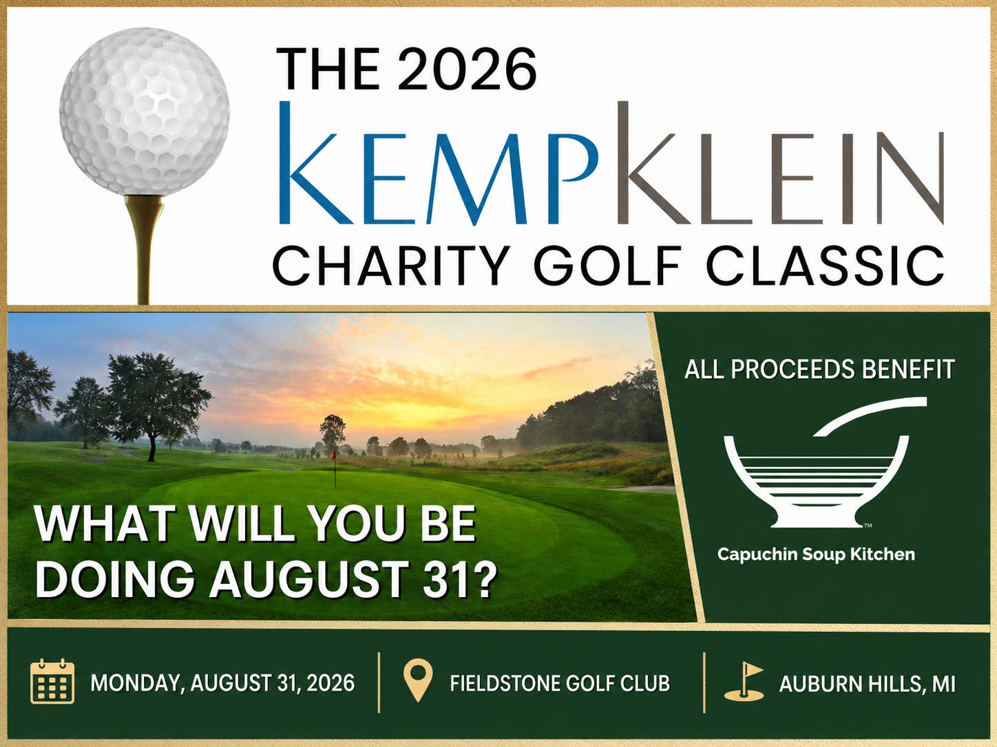 5th Annual Kemp Klein Charity Golf Classic Benefiting Capuchin Soup Kitchen