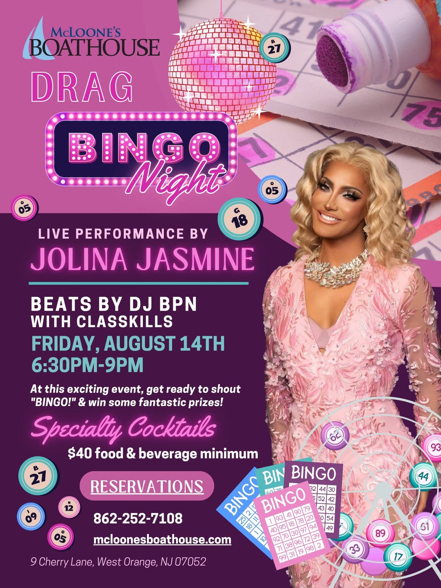 Drag Bingo Night Featuring Jolina Jasmine!
