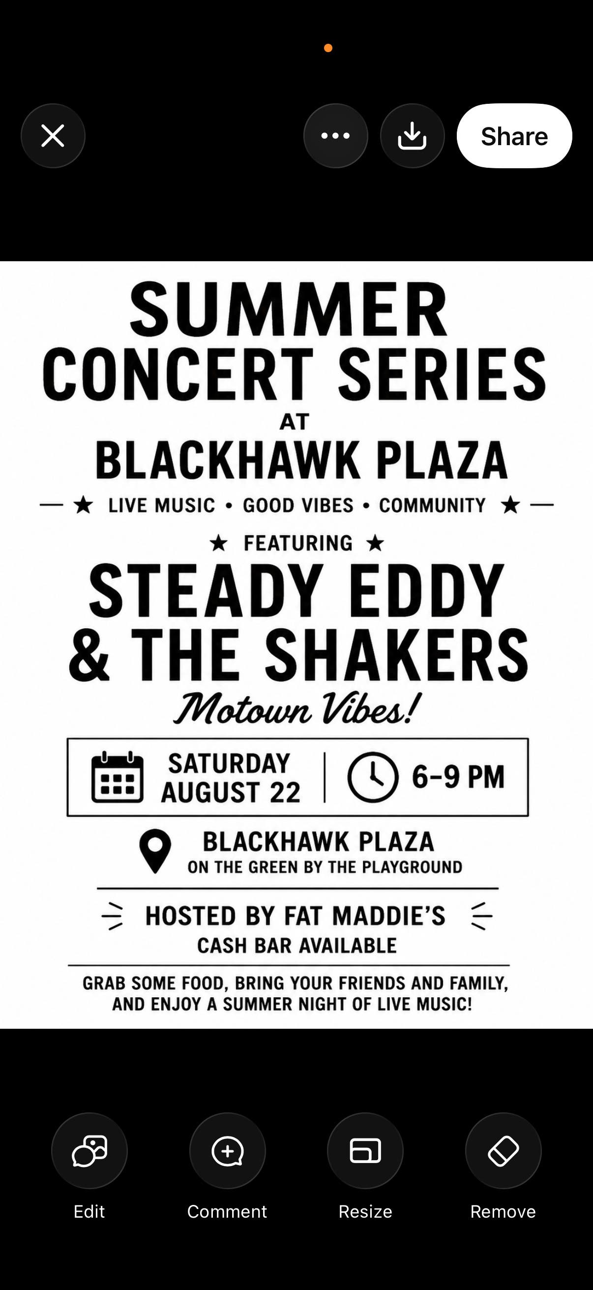 Blackhawk Plaza Summer Concert