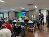 South Orange Councilwoman Hannah Zollman discusses the importance of financial
education to seniors at the Village Apartments.