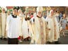 Clergy take part in a procession during the St. Bartholomew/UNICO Italian Festival in Scotch Plains.