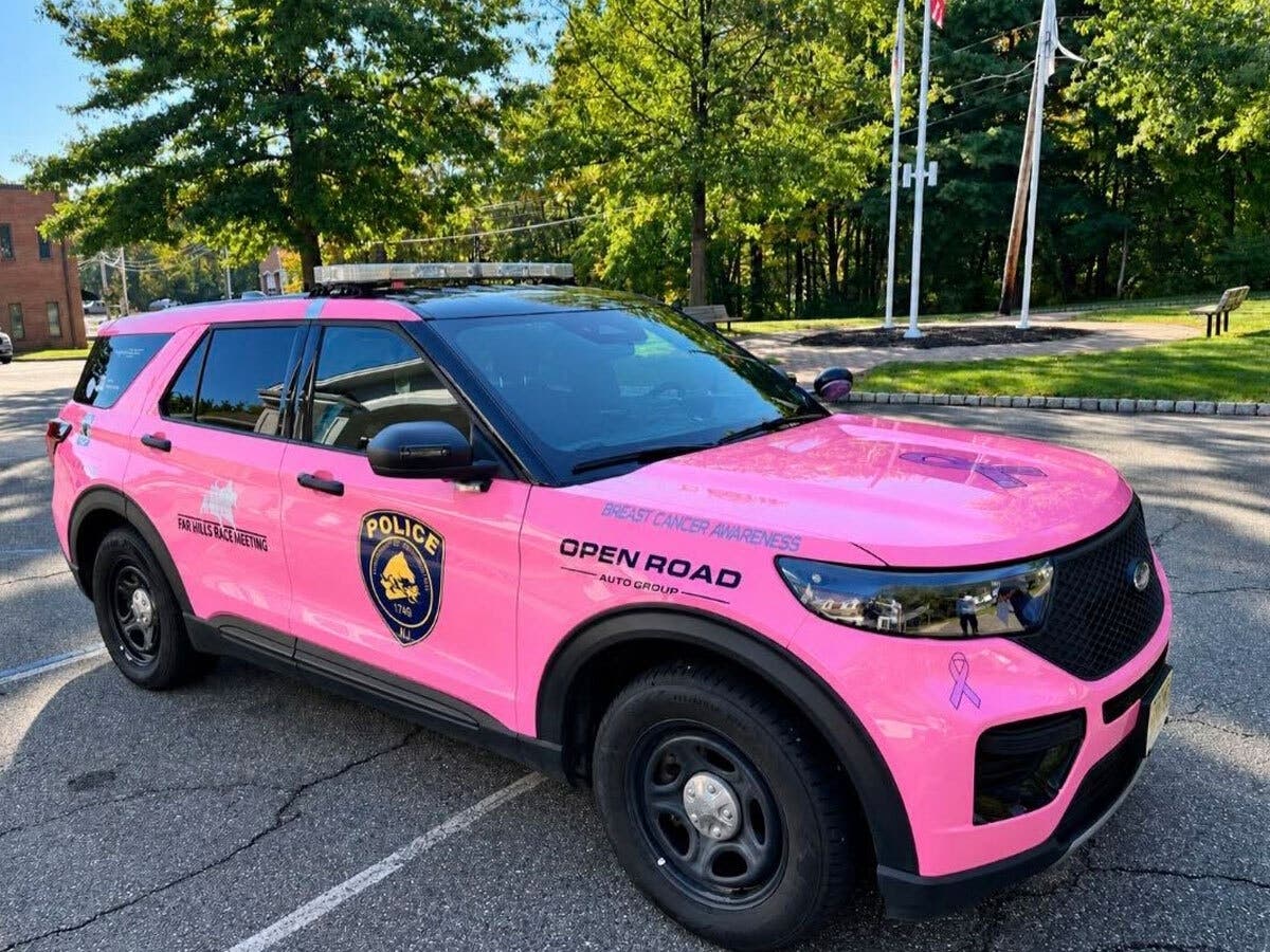 Bedminster Township Police Department unveiled a pink patrol car for Breast Cancer Awareness Month.