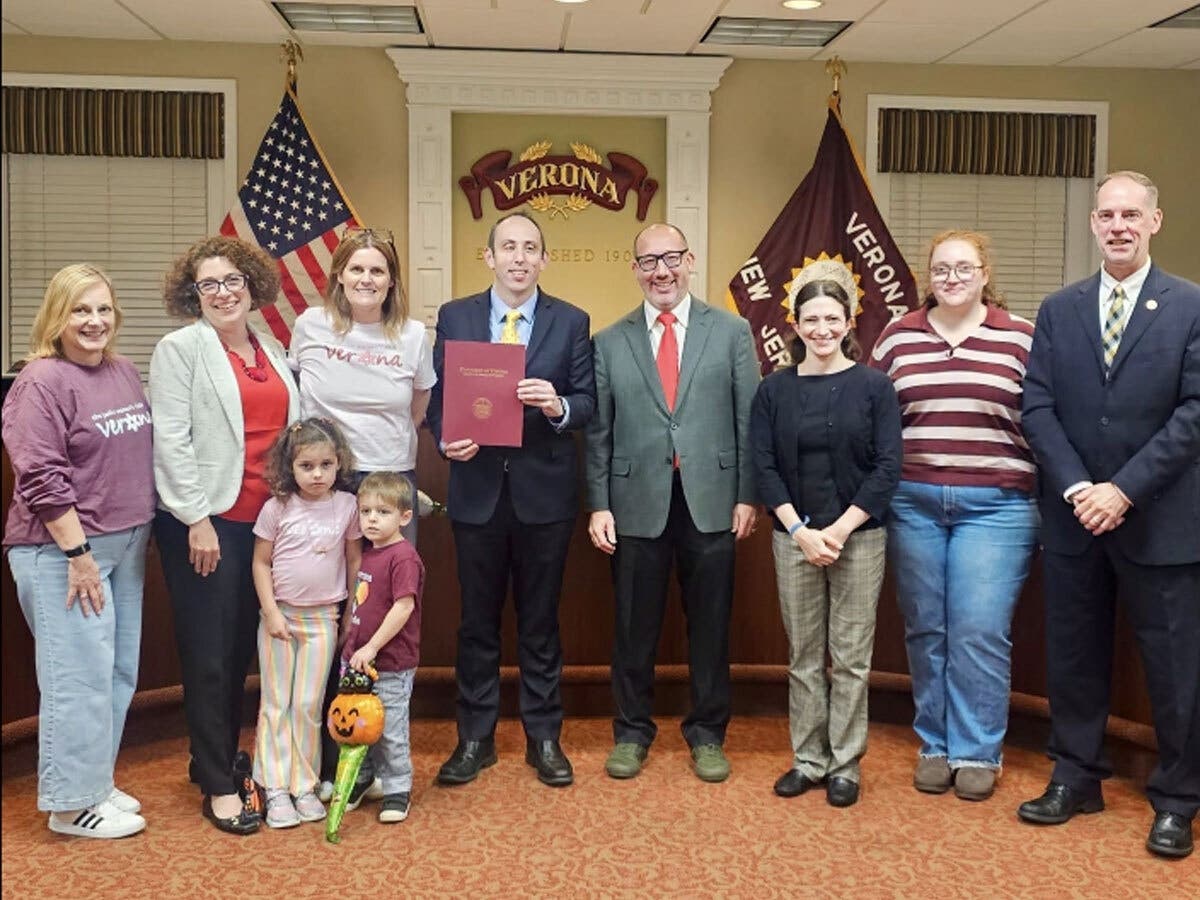 Mayor Christopher Tamburro honored the Junior Women's Club of Verona with a proclamation for its annual Verona Fights Hunger Week.