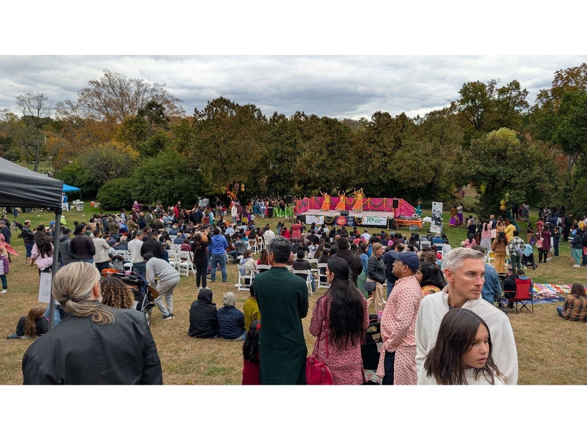 Crowds gather for live performances and cultural celebrations at Maplewood's Diwali Fest NJ.