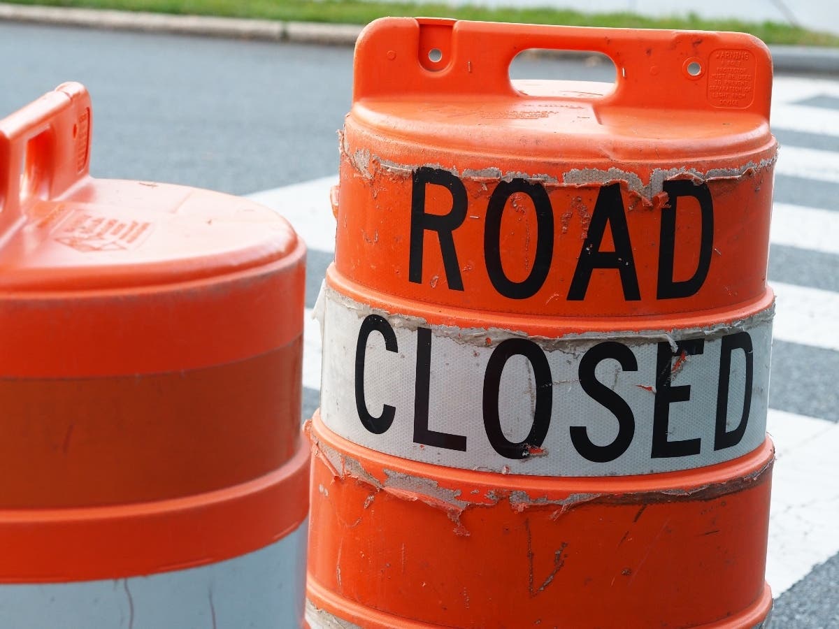 Clark police warn drivers of possible road closures and lane merges near construction sites.