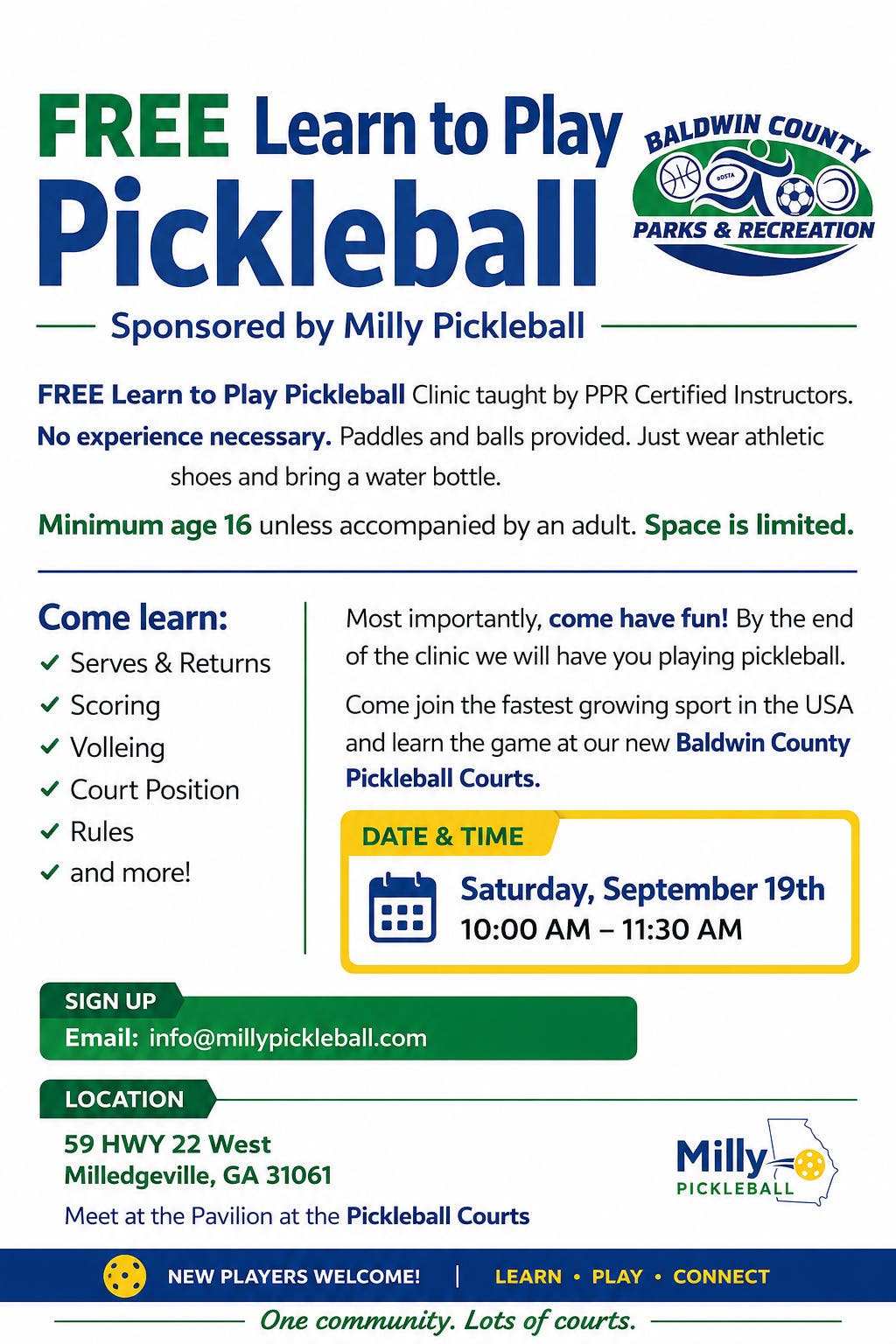 Free Learn To Play Pickleball
