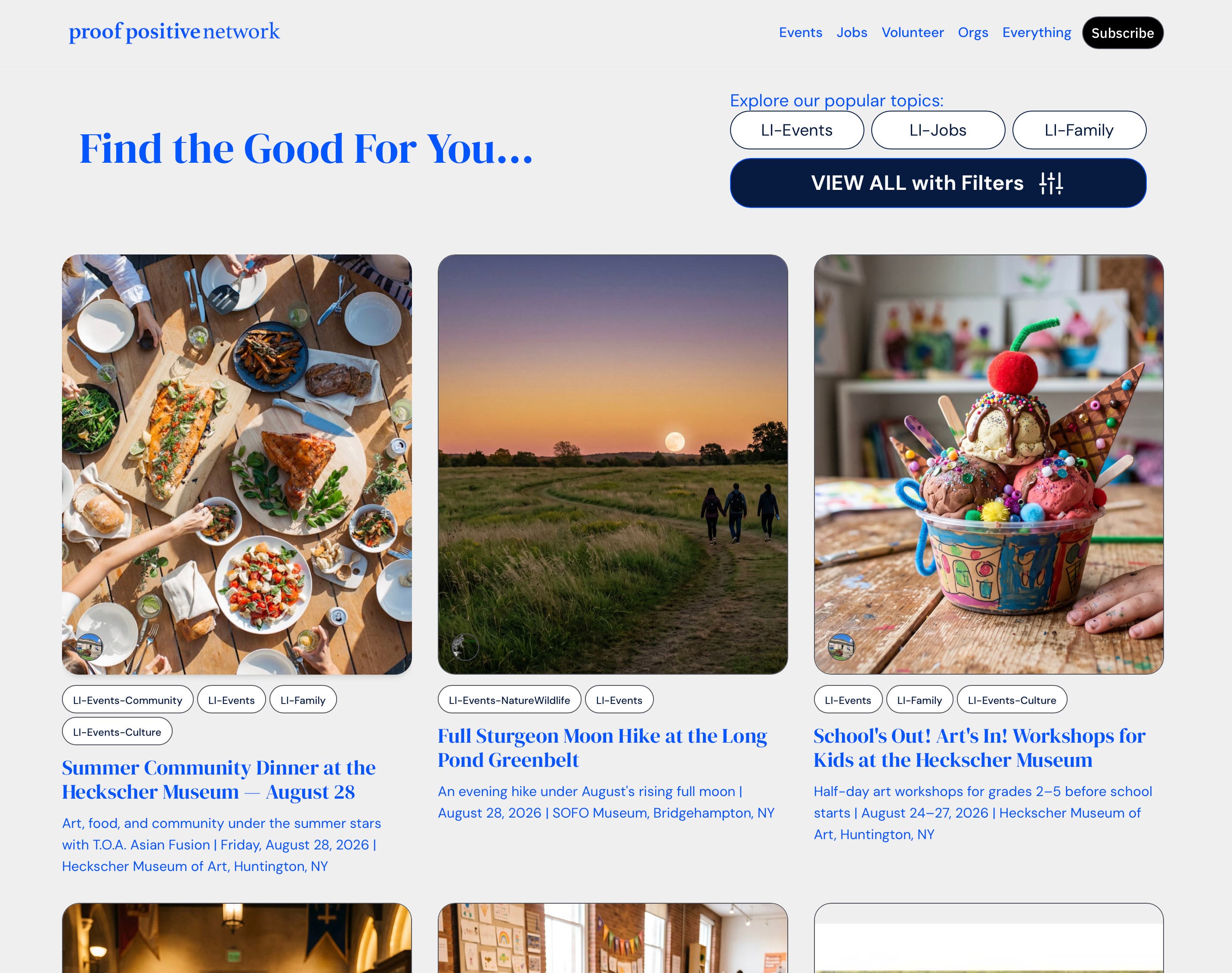 Find Something Good to Do on Long Island — A Free Resource for Nonprofit Events, Volunteering & Jobs