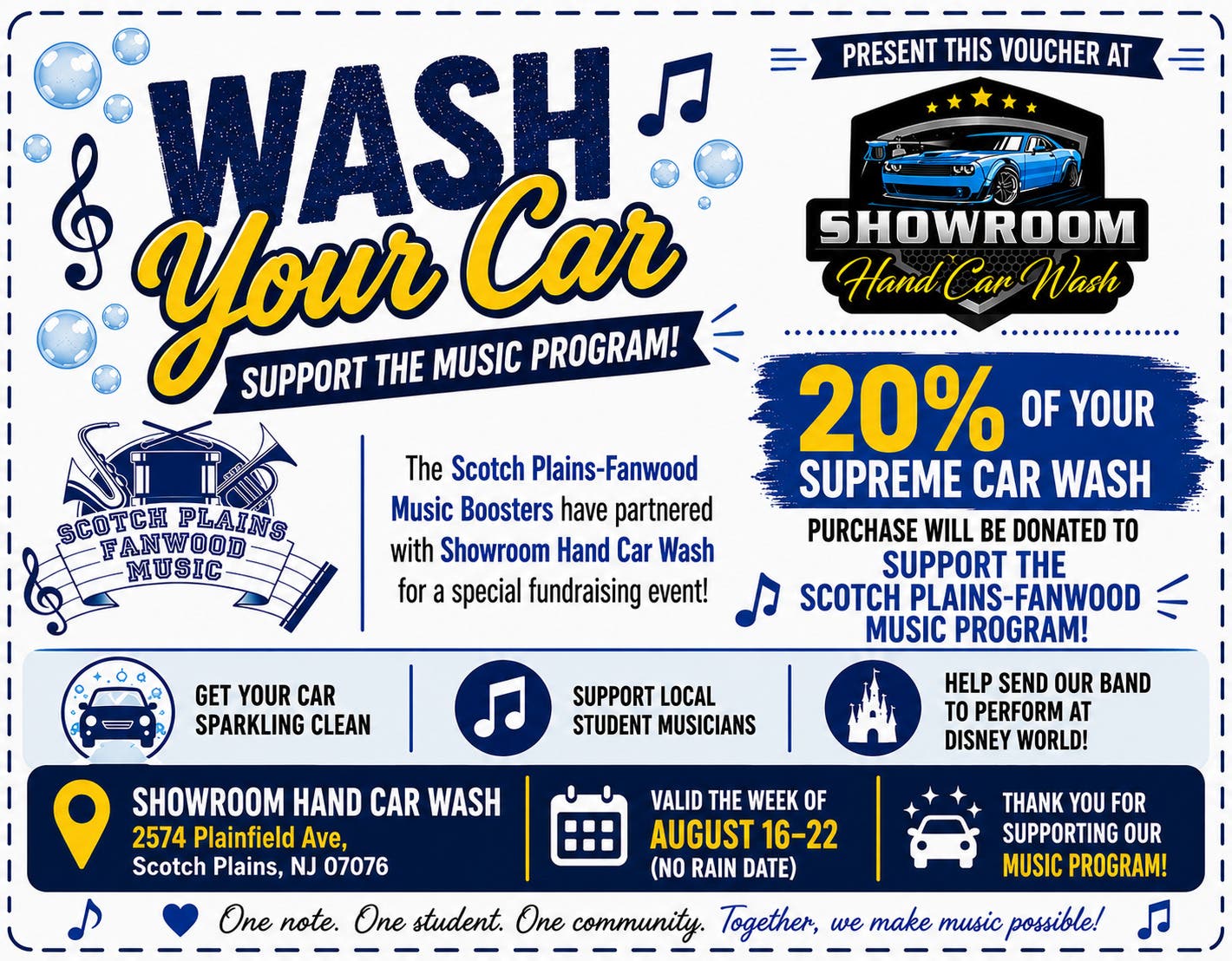 Scotch Plains-Fanwood Music Car Wash Fundraiser