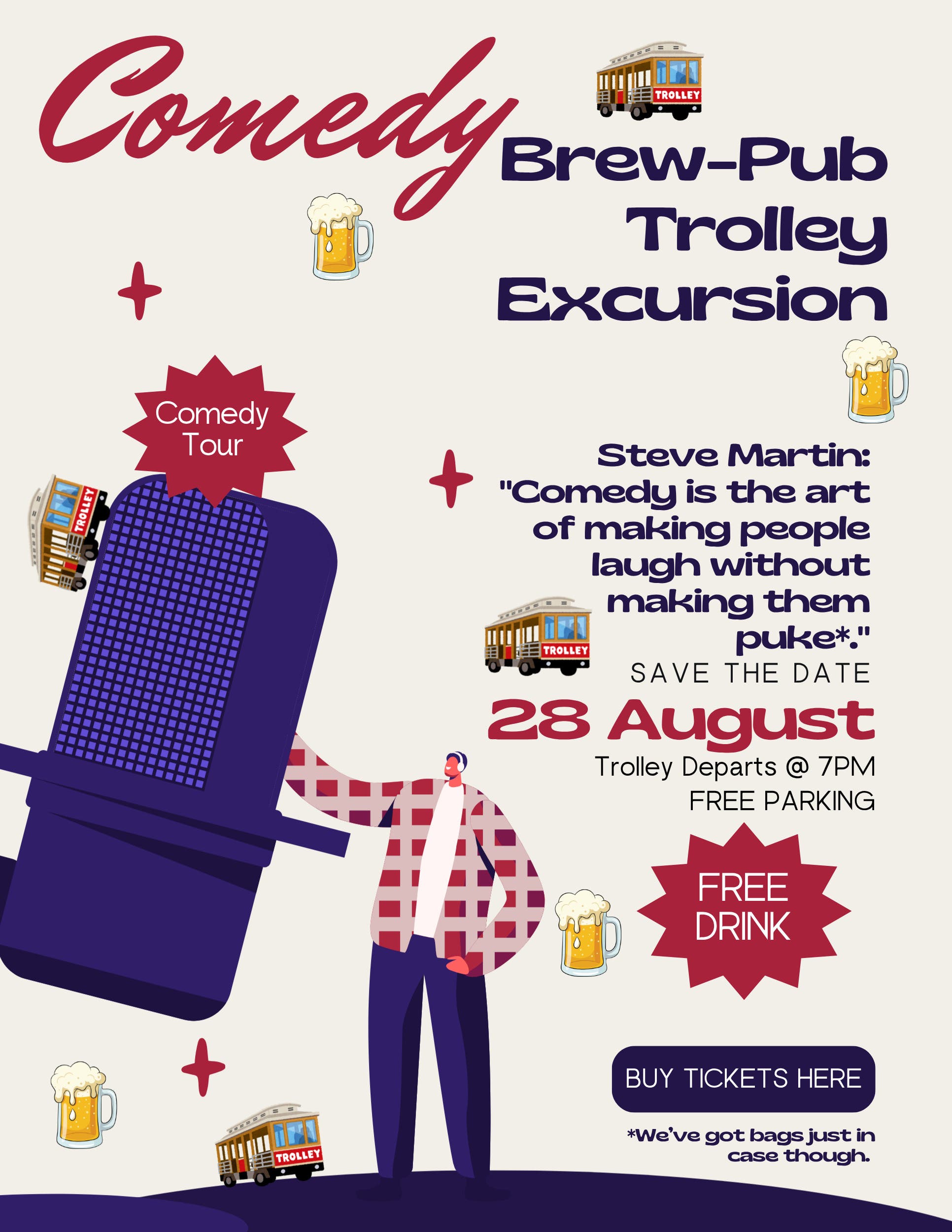 Comedy Brew-Pub Trolley Excursion