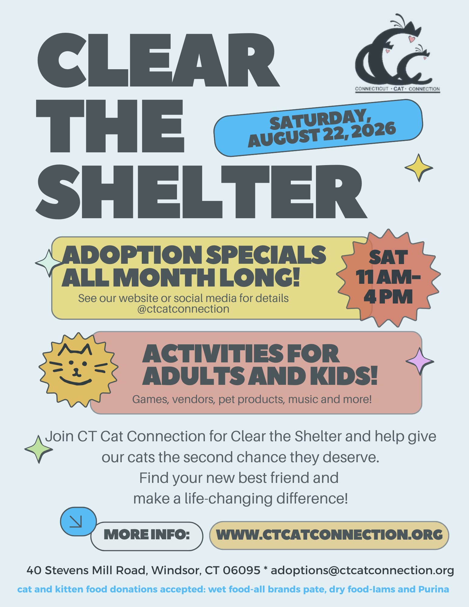Clear the Shelter Cat Adoption and Visit Day
