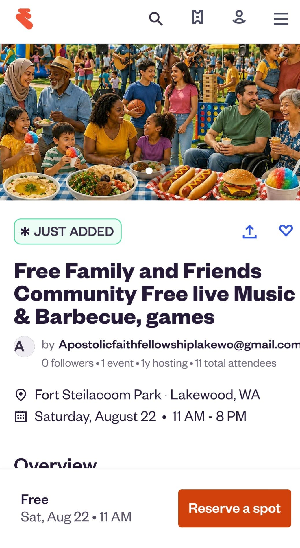 Free Family and Friends Community Free Live Music & Barbecue, Games