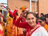 Jyoti Budhathoki carrying 'Kalash' while arriving at the temple and community center