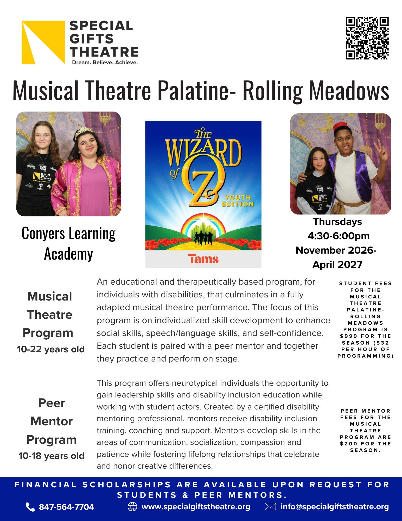 Join Special Gifts Theatre Musical Theatre Program - ages 10-22