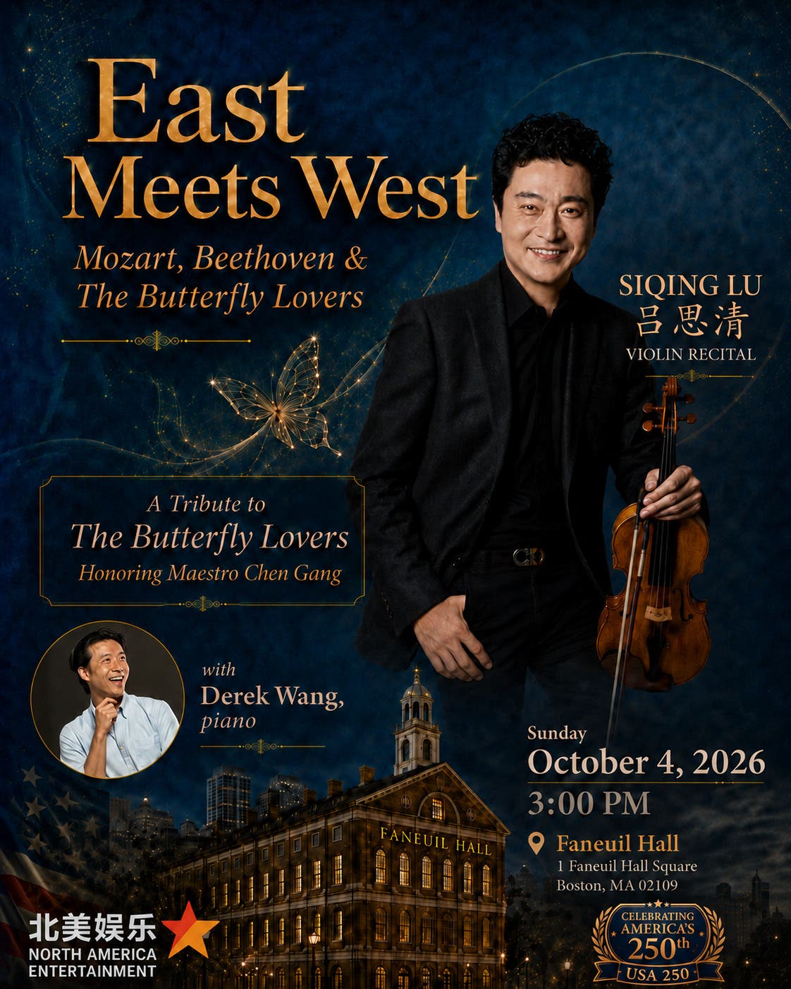 East Meets West: Siqing Lu Violin Recital — Mozart, Beethoven & The Butterfly Lovers