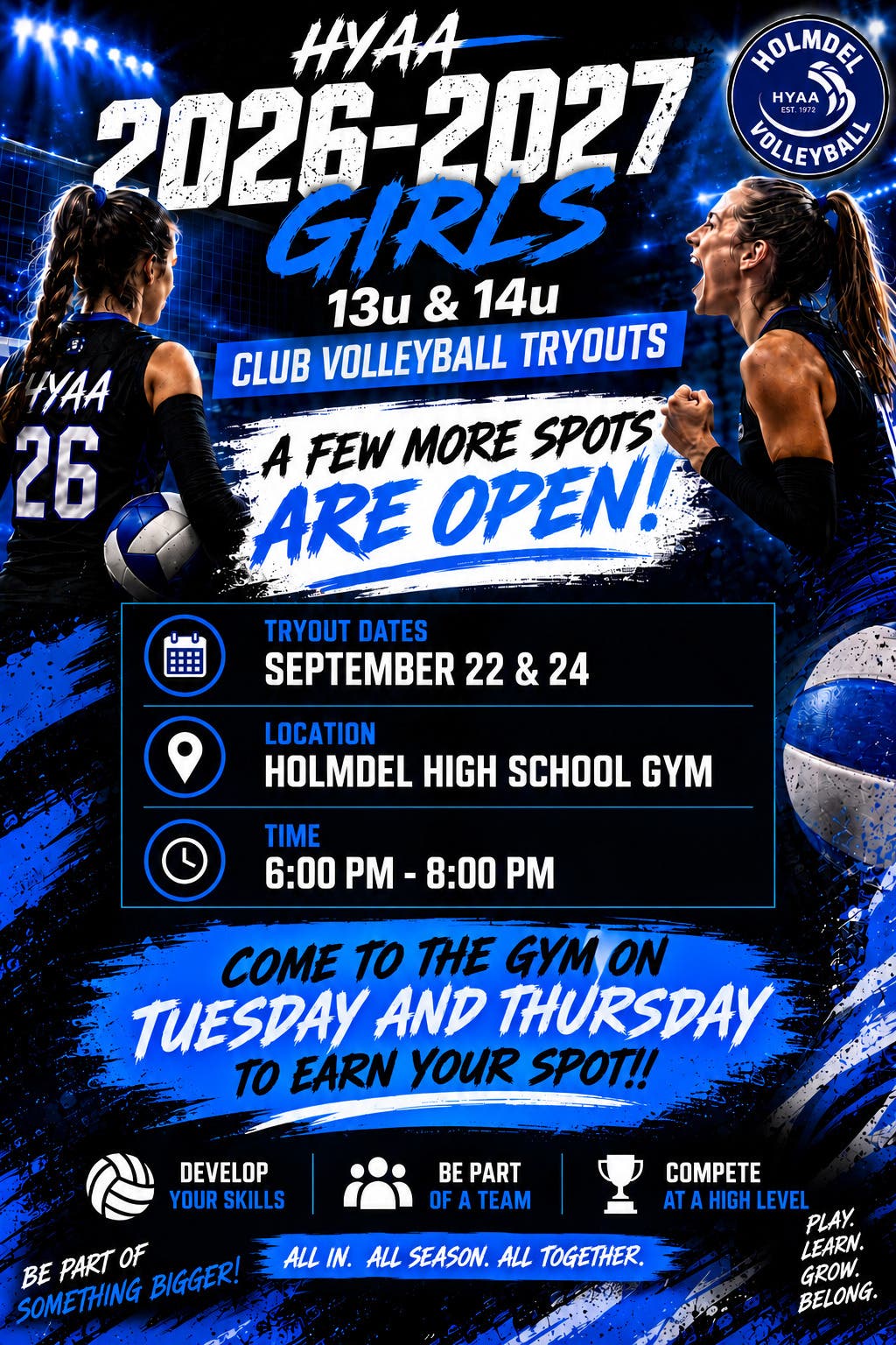 13 & 14 girls volleyball tryout