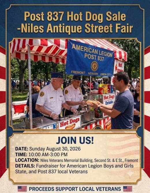 American Legion Hot Dog Sale Fundraiser at Niles Antique Street Fair