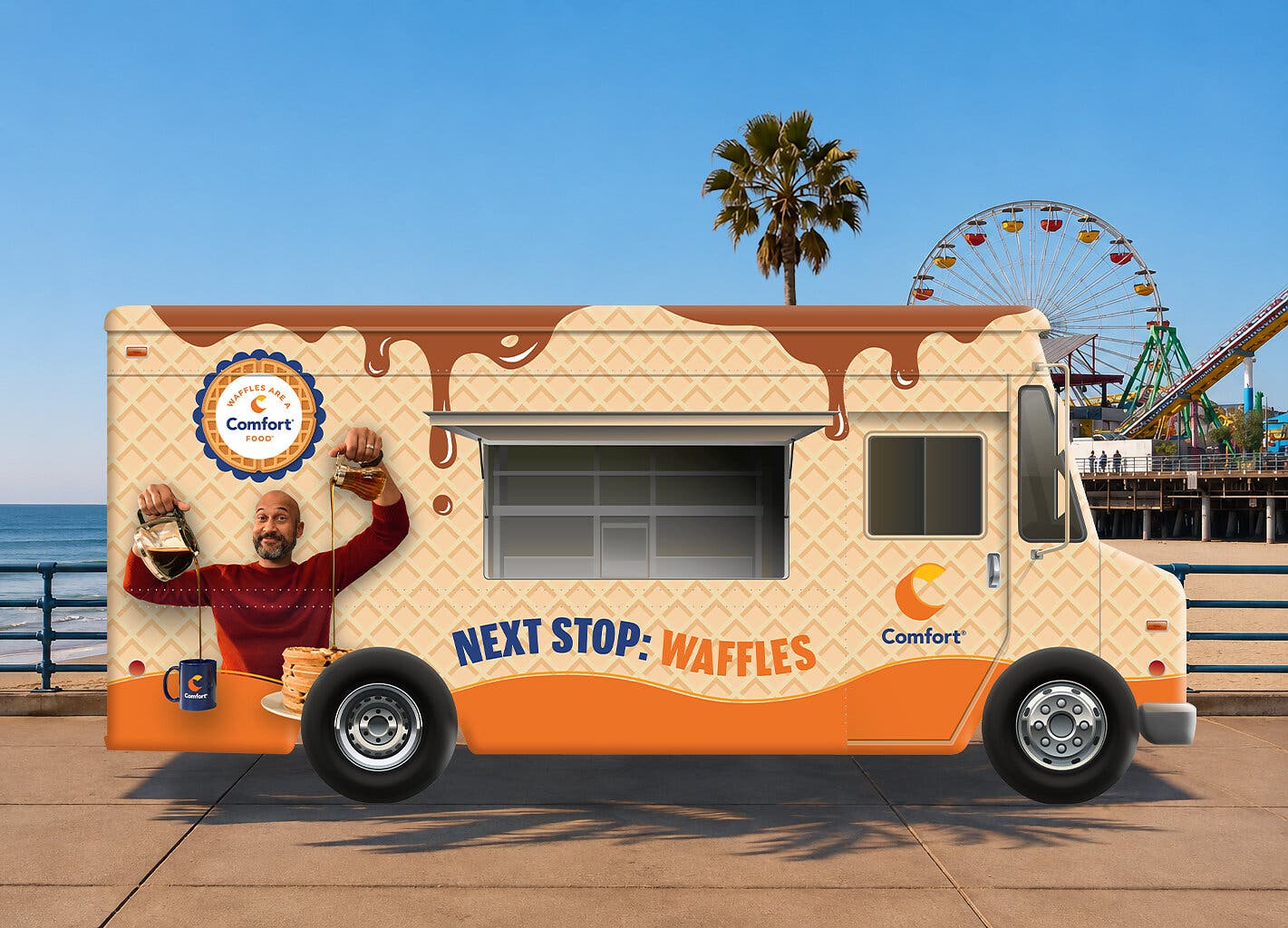 Celebrate National Waffle Day with Keegan-Michael Key at the Santa Monica Pier