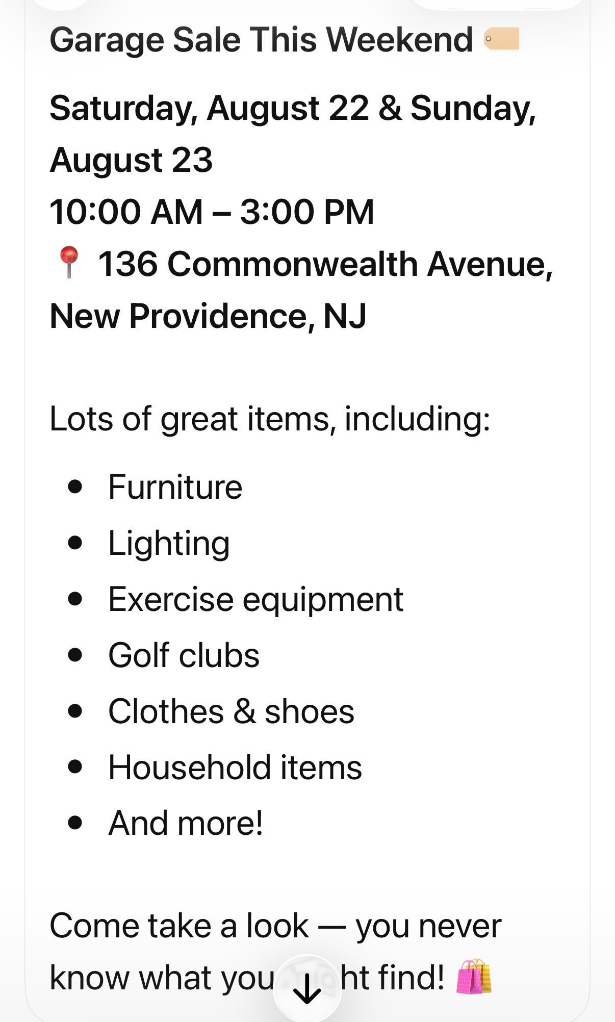 Garage Sale This Weekend