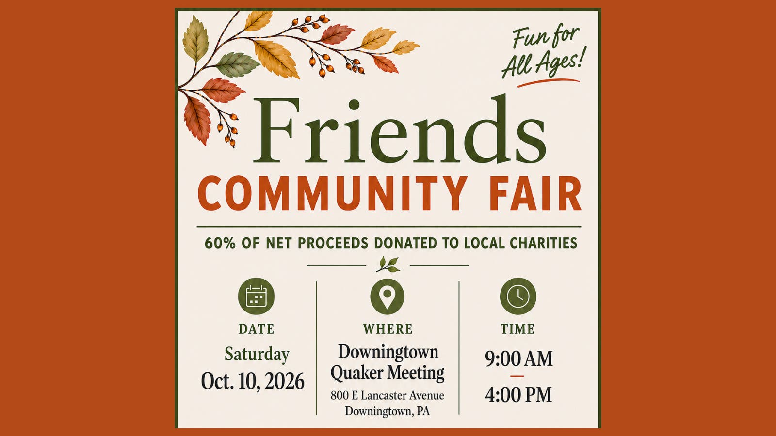 Friends Community Fair - 10/10/26