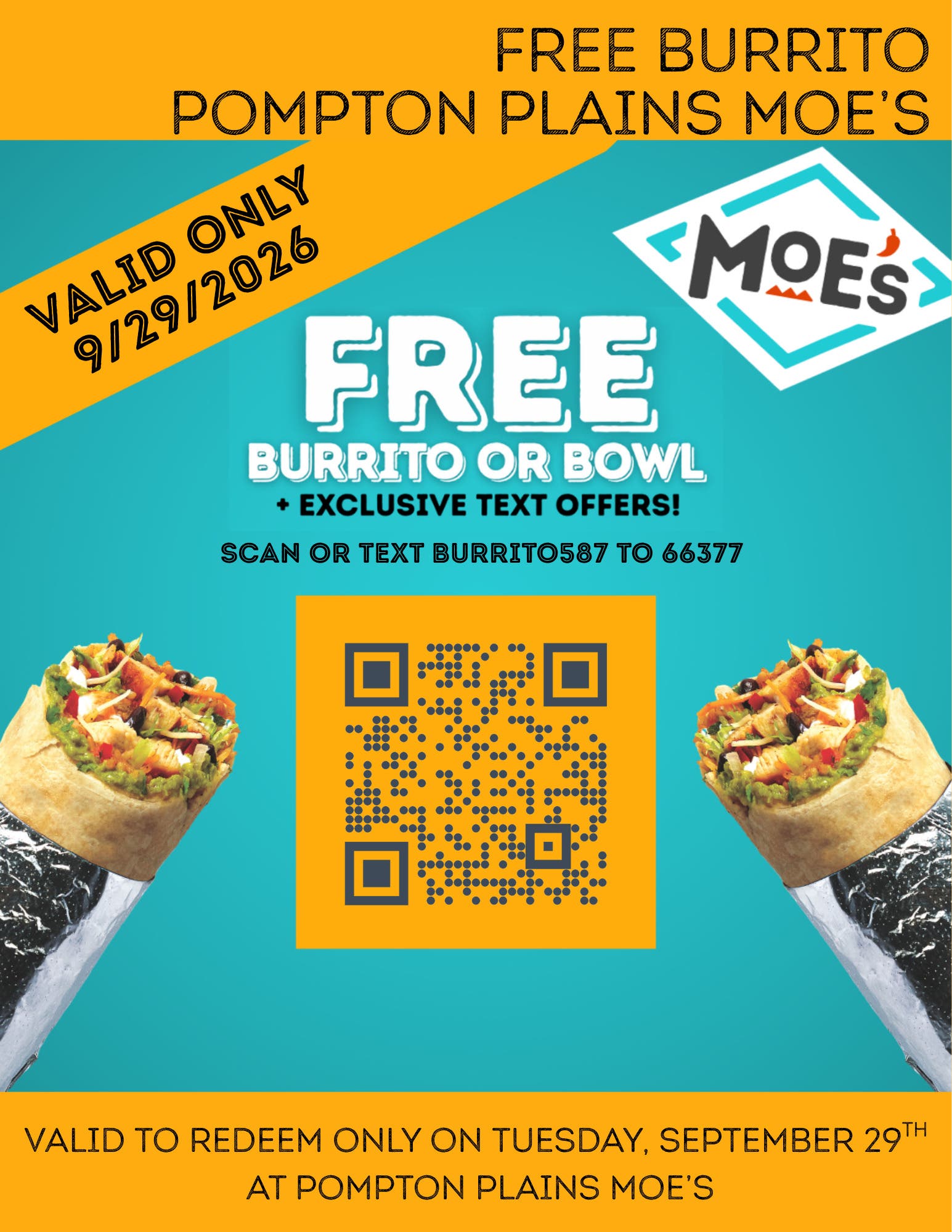 FREE BURRITO OR BOWL Moe's Southwest Grill