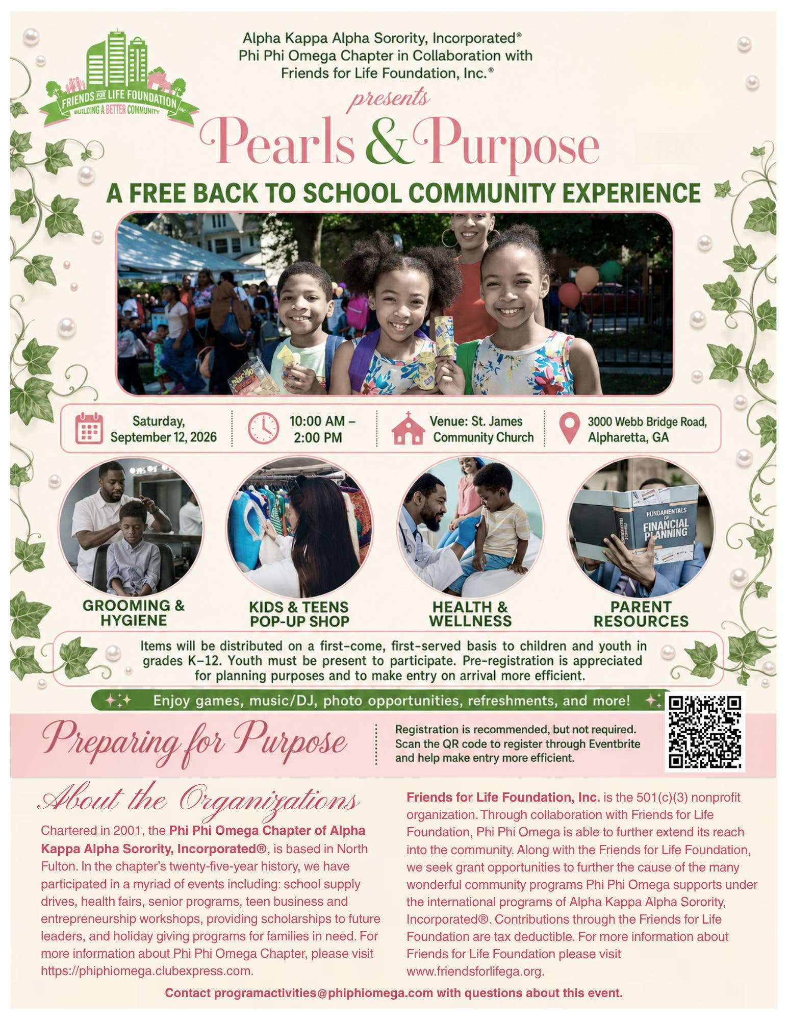 Pearls & Purpose: A Free Back-to-School Community Experience