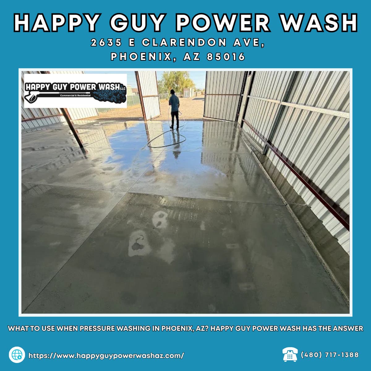 What to Use When Pressure Washing in Phoenix, AZ? Happy Guy Power Wash Has the Answer