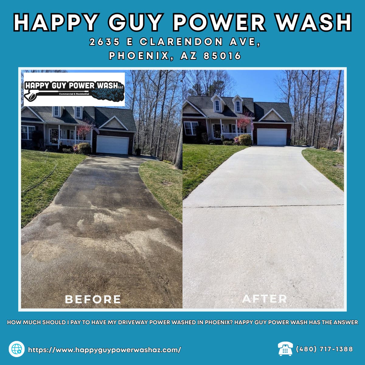 How Much Should I Pay to Have My Driveway Power Washed in Phoenix? Happy Guy Power Wash Has the Answ