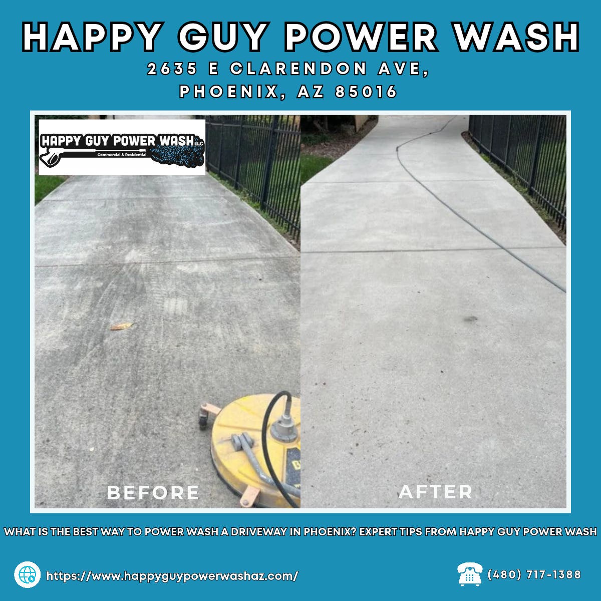 What Is the Best Way to Power Wash a Driveway in Phoenix? Expert Tips From Happy Guy Power Wash