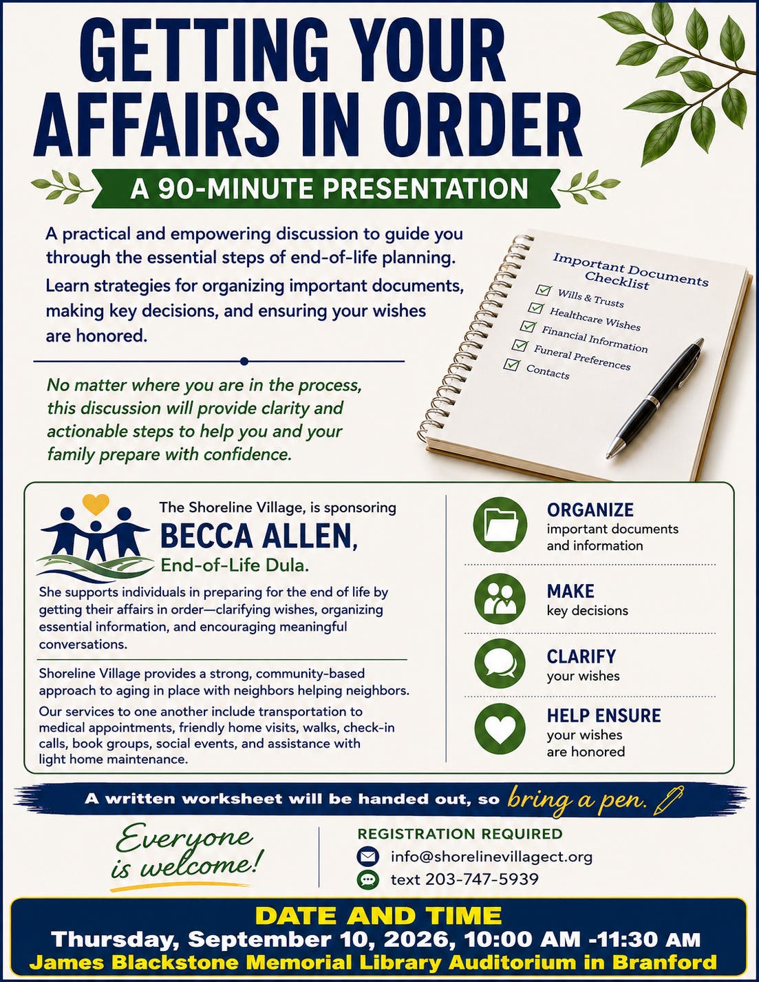 Getting Your Affairs In Order