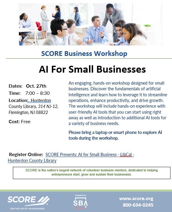 Score Business Workshop: AI For Small Businesses
