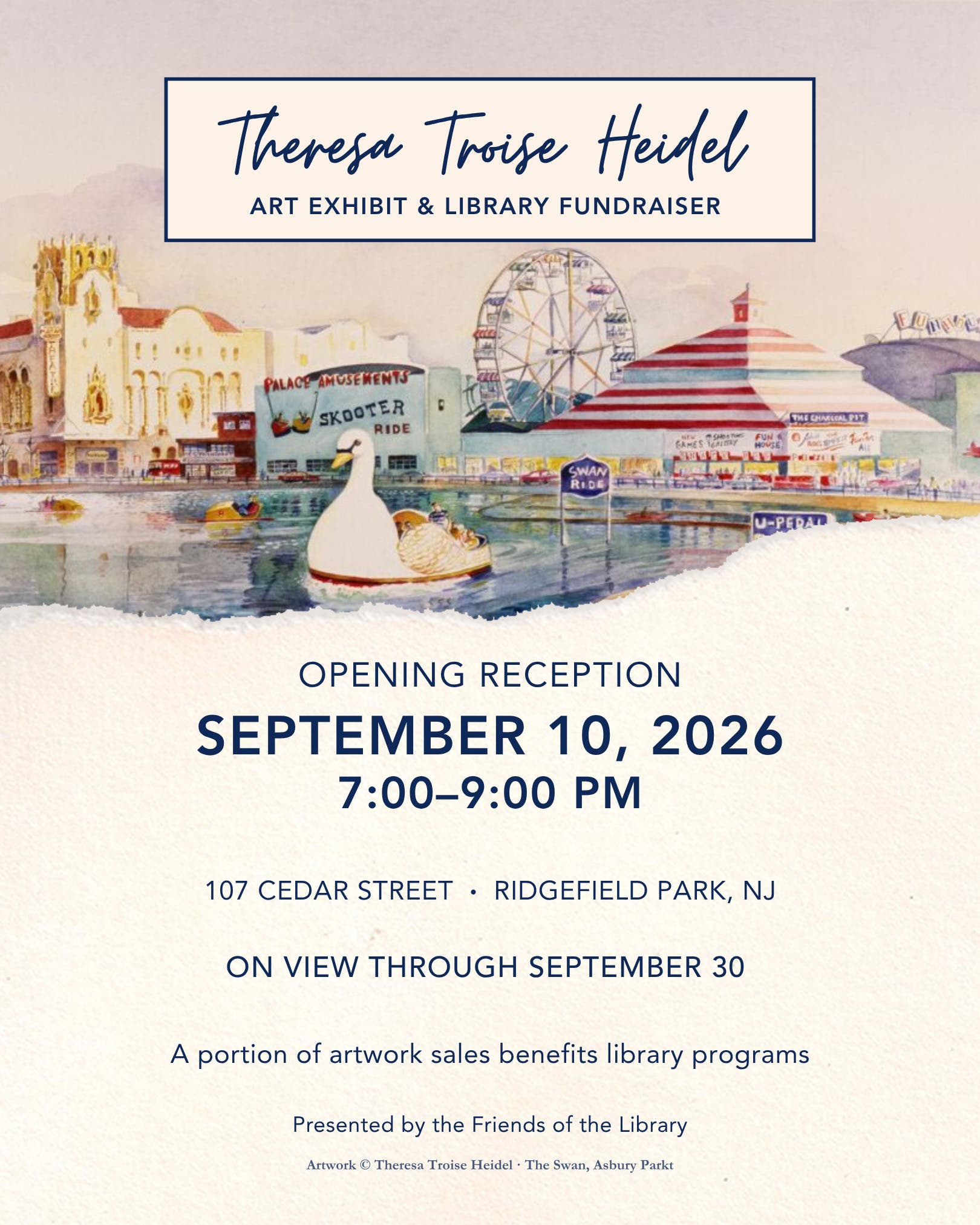 Theresa Troise Heidel: Art Exhibit & Library Fundraiser