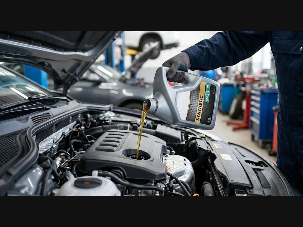 Car getting full synthetic motor oil